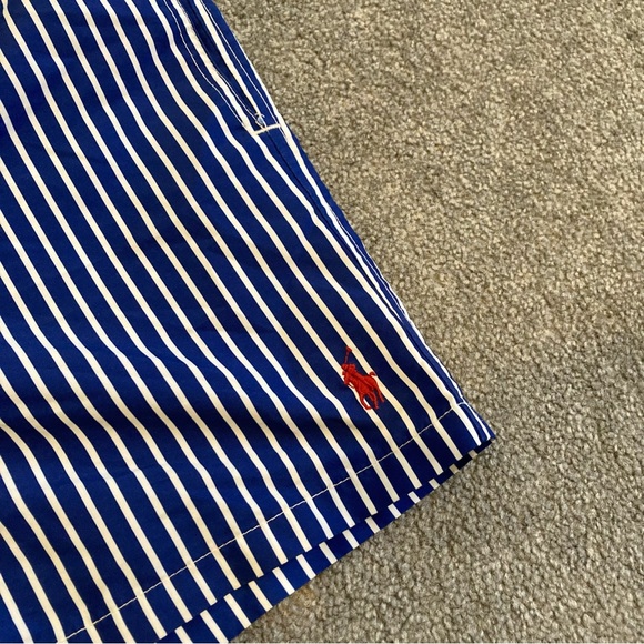 Mens Polo Ralph Lauren Swim Shorts Blue & White Striped Size XL. - Picture 4 of 9